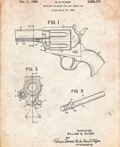 PP1023-Vintage Parchment Ruger Revolver Patent Art