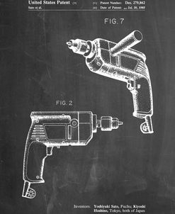 PP1024-Chalkboard Ryobi Electric Drill Patent Poster