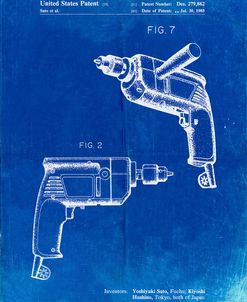 PP1024-Faded Blueprint Ryobi Electric Drill Patent Poster