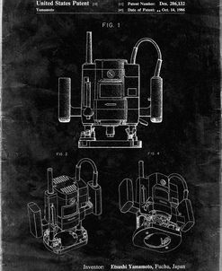 PP1025-Black Grunge Ryobi Portable Router Patent Poster