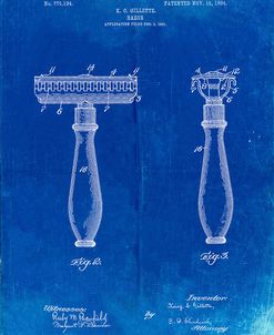 PP1026-Faded Blueprint Safety Razor Patent Poster