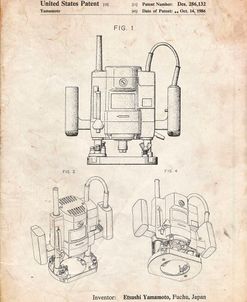 PP1025-Vintage Parchment Ryobi Portable Router Patent Poster