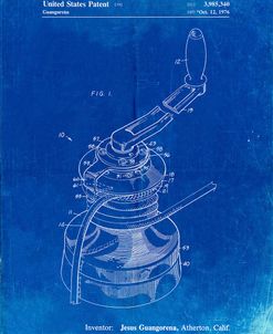PP1027-Faded Blueprint Sailboat Winch Patent Poster