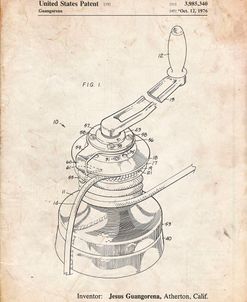 PP1027-Vintage Parchment Sailboat Winch Patent Poster
