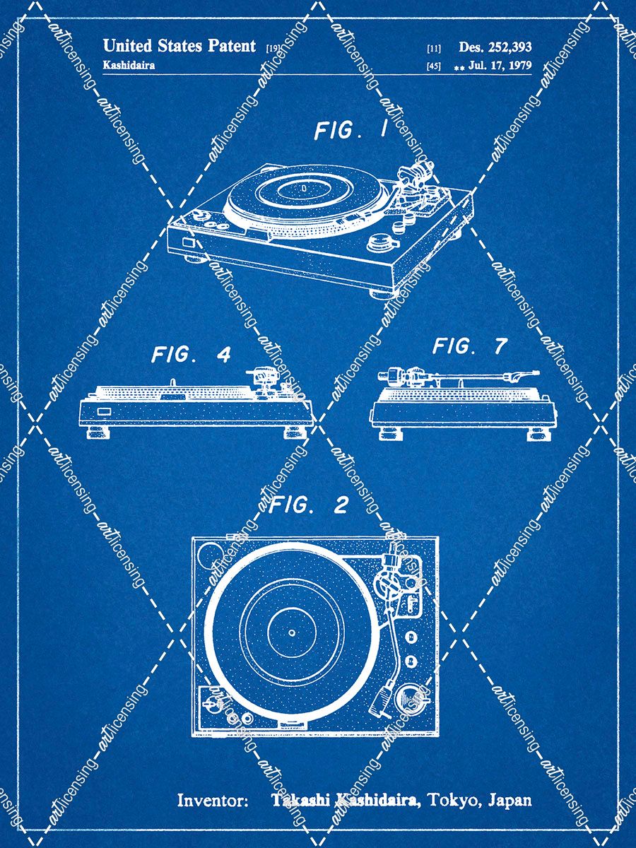 PP1028-Blueprint Sansui Turntable 1979 Patent Poster