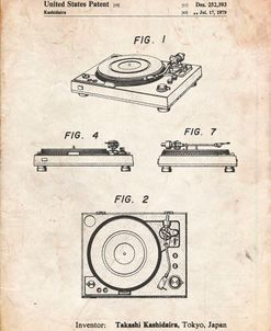 PP1028-Vintage Parchment Sansui Turntable 1979 Patent Poster