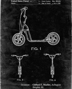 PP1030-Black Grunge Scooter Patent Art, 80s Toys, 80s Decor, PP1030