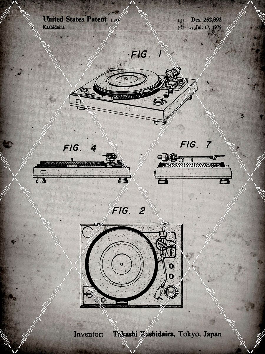 PP1028-Faded Grey Sansui Turntable 1979 Patent Poster
