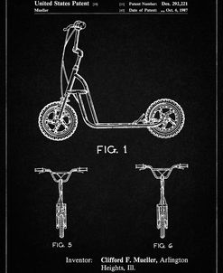 PP1030-Vintage Black Scooter Patent Art, 80s Toys, 80s Decor, PP1030