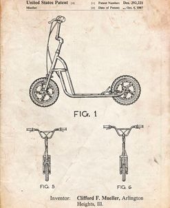 PP1030-Vintage Parchment Scooter Patent Art, 80s Toys, 80s Decor, PP1030