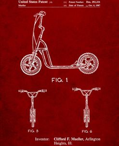 PP1030-Burgundy Scooter Patent Art, 80s Toys, 80s Decor, PP1030