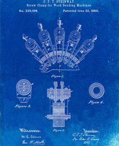 PP1031-Faded Blueprint Screw Clamp 1880  Patent Poster