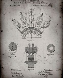 PP1031-Faded Grey Screw Clamp 1880  Patent Poster