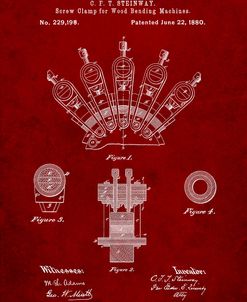 PP1031-Burgundy Screw Clamp 1880  Patent Poster