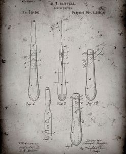 PP1032-Faded Grey Screw Driver Patent 1881 Wall Art Poster
