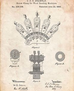 PP1031-Vintage Parchment Screw Clamp 1880  Patent Poster