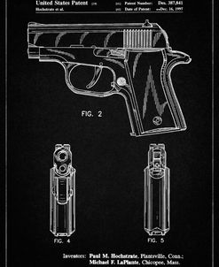 PP1034-Vintage Black Sig Sauer P220 Pistol Patent Poster