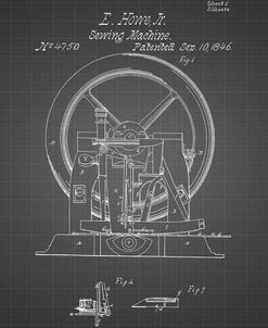 PP1035-Black Grid Singer Sewing Machine Patent Poster