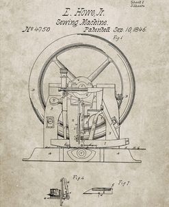 PP1035-Sandstone Singer Sewing Machine Patent Poster