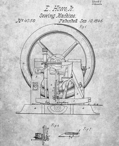 PP1035-Slate Singer Sewing Machine Patent Poster