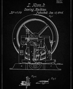 PP1035-Vintage Black Singer Sewing Machine Patent Poster