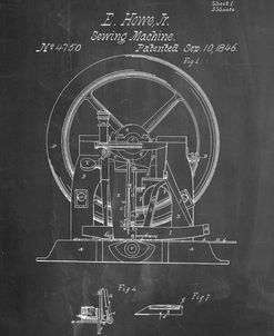 PP1035-Chalkboard Singer Sewing Machine Patent Poster