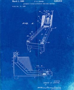 PP1036-Faded Blueprint Skee Ball Patent Poster