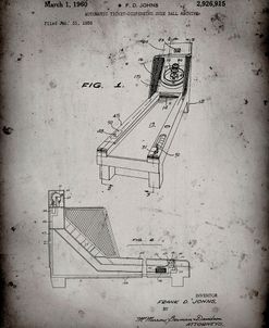 PP1036-Faded Grey Skee Ball Patent Poster