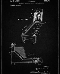 PP1036-Vintage Black Skee Ball Patent Poster