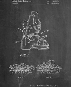 PP1037-Chalkboard Ski Boots Patent Poster