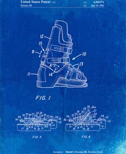 PP1037-Faded Blueprint Ski Boots Patent Poster