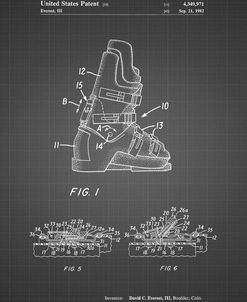 PP1037-Black Grid Ski Boots Patent Poster