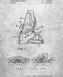 PP1037-Slate Ski Boots Patent Poster