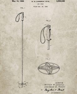 PP1038-Sandstone Ski Pole Patent Poster