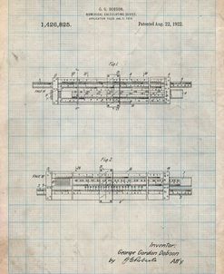 PP1040-Antique Grid Parchment Slide Rule Patent Poster
