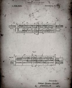 PP1040-Faded Grey Slide Rule Patent Poster