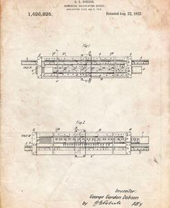 PP1040-Vintage Parchment Slide Rule Patent Poster