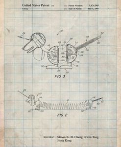 PP1041-Antique Grid Parchment Slide Rule Patent Poster