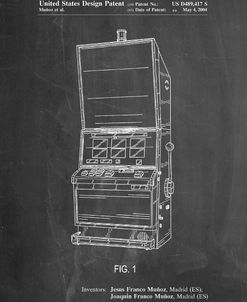 PP1043-Chalkboard Slot Machine Patent Poster