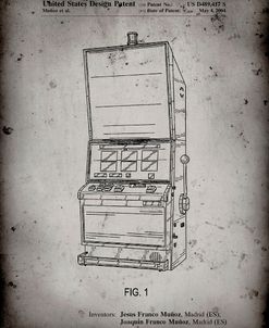 PP1043-Faded Grey Slot Machine Patent Poster