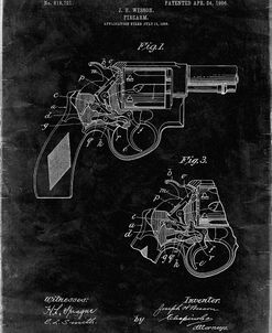 PP1044-Black Grunge Smith and Wesson Revolver Pistol