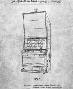 PP1043-Slate Slot Machine Patent Poster