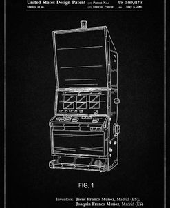 PP1043-Vintage Black Slot Machine Patent Poster