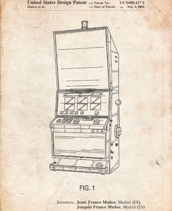 PP1043-Vintage Parchment Slot Machine Patent Poster