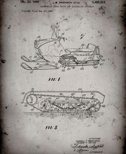 PP1046-Faded Grey Snow Mobile Patent Poster