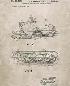 PP1046-Sandstone Snow Mobile Patent Poster