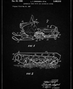 PP1046-Vintage Black Snow Mobile Patent Poster