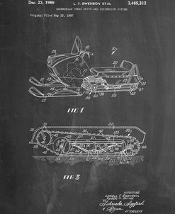 PP1046-Chalkboard Snow Mobile Patent Poster