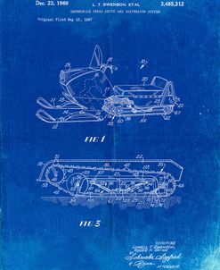PP1046-Faded Blueprint Snow Mobile Patent Poster