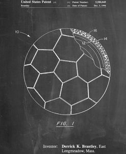 PP1047-Chalkboard Soccer Ball Layers Patent Poster